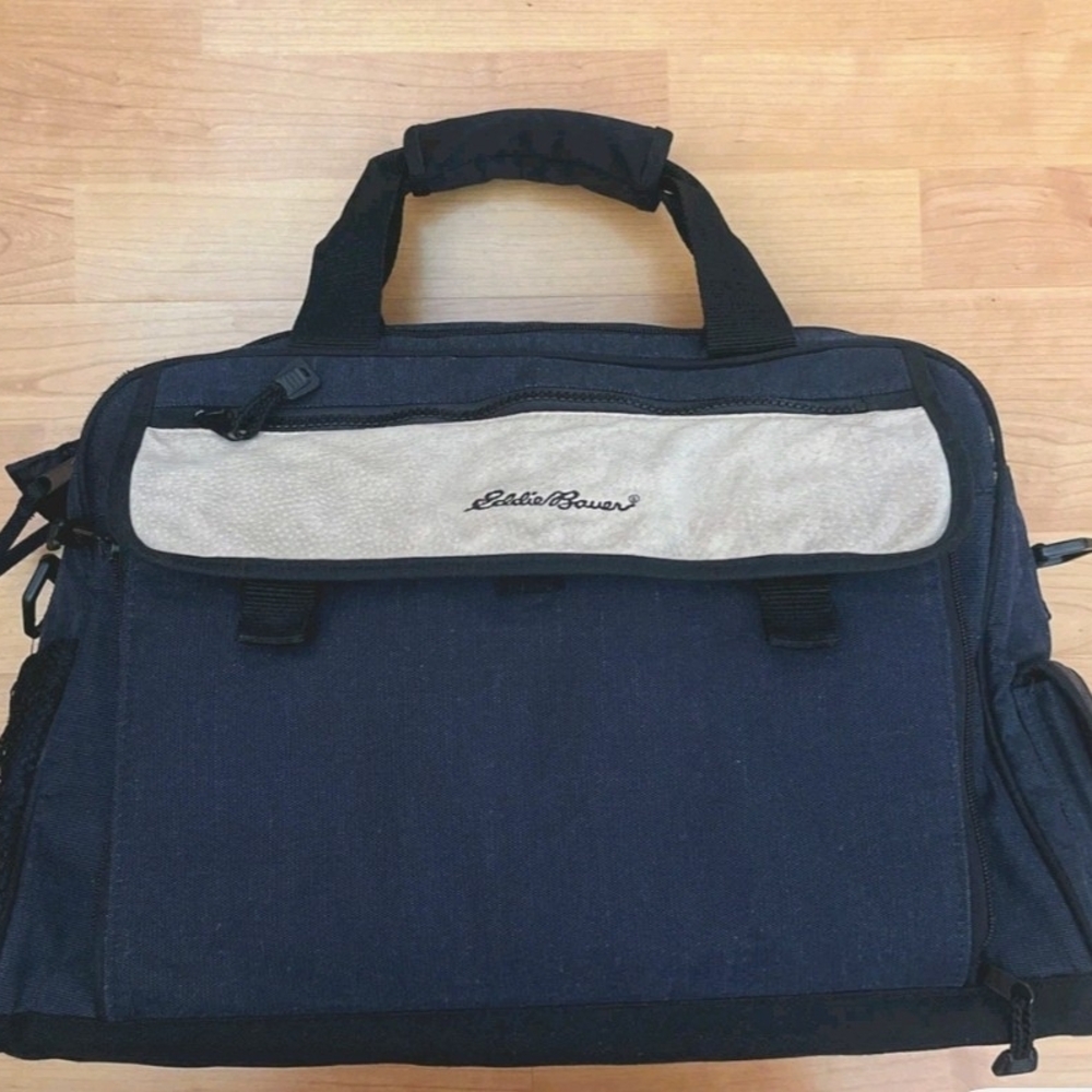 Eddie Bauer Black and Tan Laptop Bag